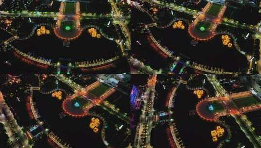 千灯湖市民广场高空航拍高清在线视频素材下载