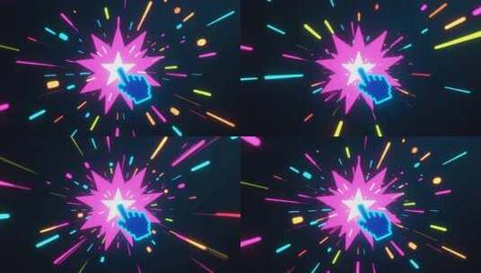 霓虹光效手指点击动画素材高清在线视频素材下载