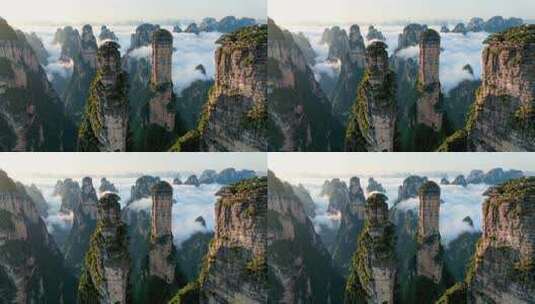 张家界武陵源景区自然风光高清在线视频素材下载