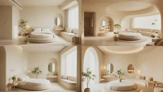 现代风格卧室室内场景高清在线视频素材下载