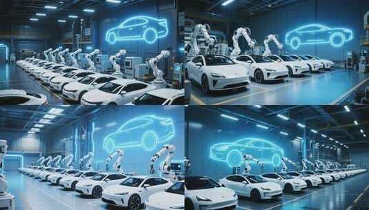 汽车工厂生产线自动化场景高清在线视频素材下载