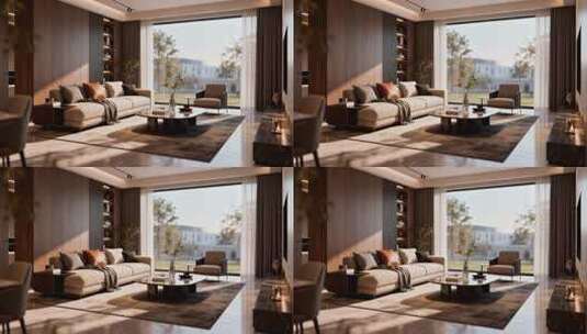 现代风格客厅室内场景高清在线视频素材下载