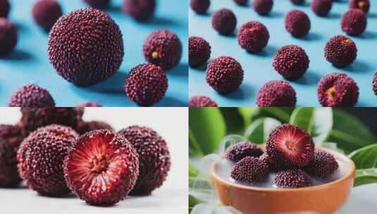 微距特写杨梅果实高清在线视频素材下载