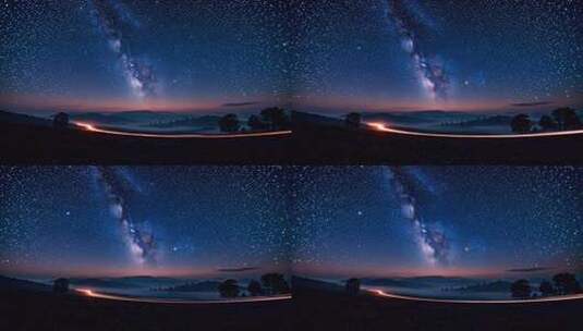 星空下的田野夜景高清在线视频素材下载