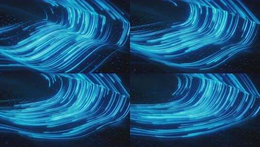 流动的粒子曲线漩涡三维渲染高清在线视频素材下载