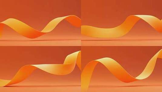 橙色绸带飘动素材高清在线视频素材下载