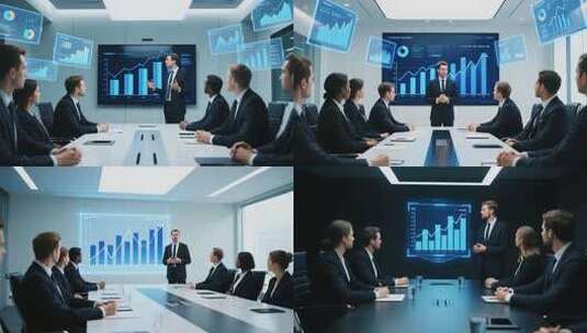 商务团队会议室汇报场景高清在线视频素材下载