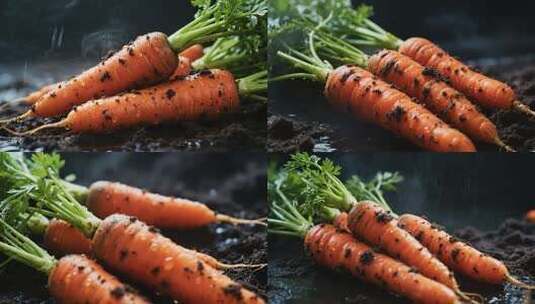 新鲜胡萝卜特写高清在线视频素材下载