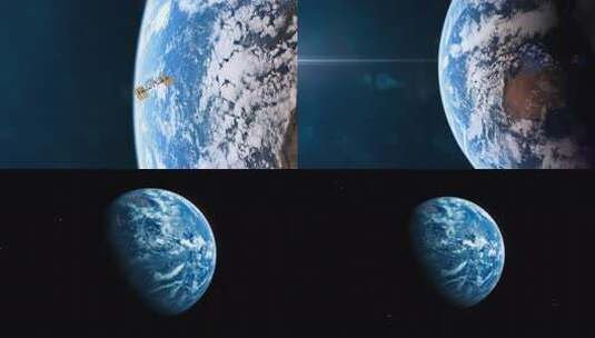 地球太空视角画面卫星飞行高清在线视频素材下载