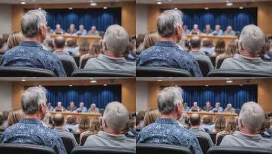 民众参与政府会议现场画面高清在线视频素材下载