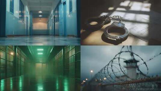 监狱贪污违纪违法手铐抓捕坐牢高清在线视频素材下载