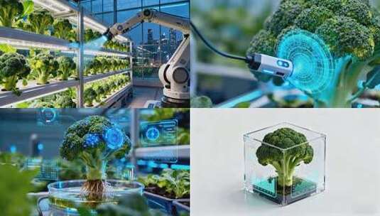 智能温室西兰花种植 科技赋能现代农业高清在线视频素材下载