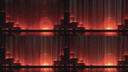 唐朝夜景下的神秘建筑群星光璀璨高清在线视频素材下载