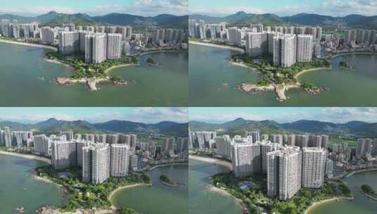 惠州市十里银滩海云天航拍高清在线视频素材下载