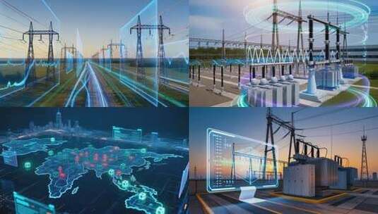 智能电网监控 虚拟电厂高清在线视频素材下载