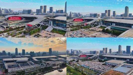 广交会展馆航拍 琶洲宣传片高清在线视频素材下载