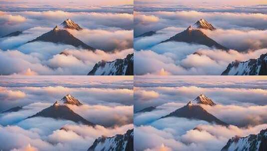 雪山云海壮丽景观高清在线视频素材下载