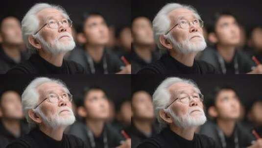 资深专家学者仰望思考未来高清在线视频素材下载