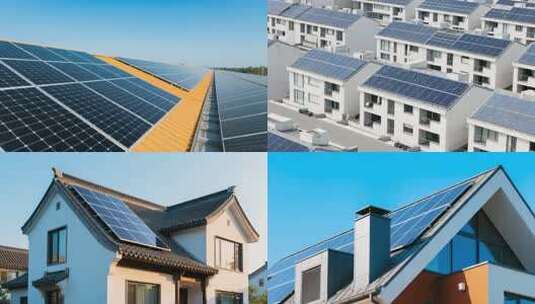 新能源光伏建筑光伏 屋顶光伏发电系统高清在线视频素材下载