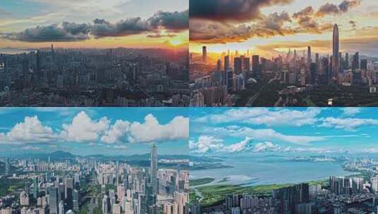 深圳航拍宣传片日出日落唯美高清在线视频素材下载
