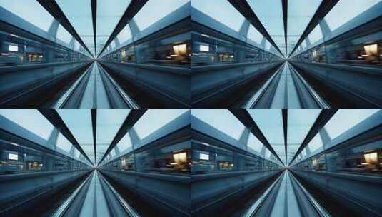 轨道交通轨道穿梭景象高清在线视频素材下载