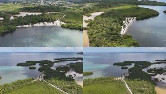 海岛海岸鸟瞰自然风光高清在线视频素材下载