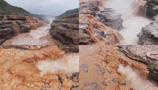【4K】黄河壶口瀑布自然景观航拍高清在线视频素材下载