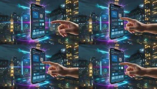 手指点击手机展示科技界面高清在线视频素材下载