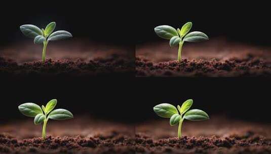 破土而出的小苗象征希望与成长高清在线视频素材下载