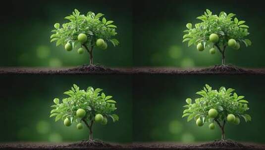 青翠欲滴果树茁壮成长寓意希望高清在线视频素材下载