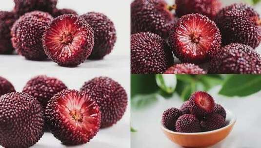 微距特写杨梅果实高清在线视频素材下载