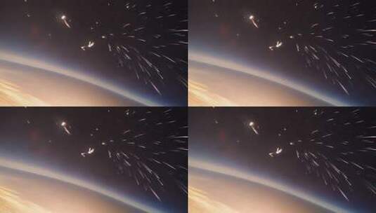 太空流星划过地球画面高清在线视频素材下载