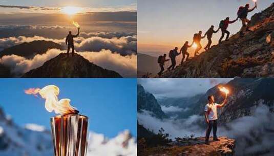 火把传递 励志团队企业文化 薪火相传高清在线视频素材下载