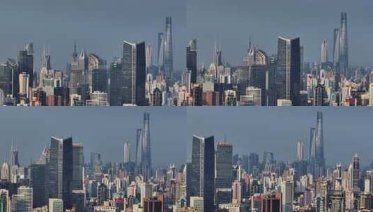 长焦航拍陆家嘴上海中心大厦高清在线视频素材下载