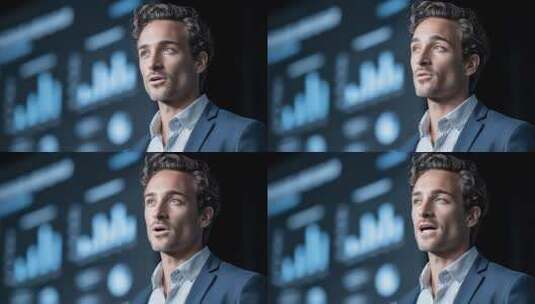 商业精英展望未来数据驱动新战略高清在线视频素材下载