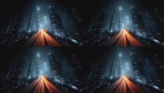 璀璨夜色下的城市脉搏律动高清在线视频素材下载