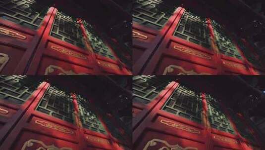 日出时分中式窗格影子光影高清在线视频素材下载