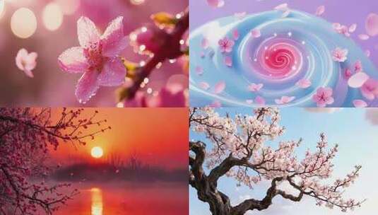 粉色花瓣漩涡特效素材高清在线视频素材下载