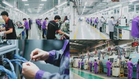 汽车线束生产流水线高清在线视频素材下载