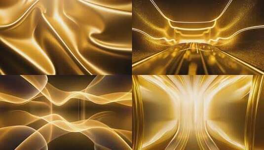 金色流动光影交织梦幻之旅抽象艺术视觉盛宴高清在线视频素材下载