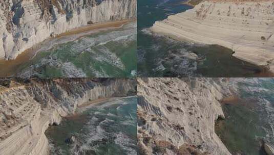 大海海滩海岸白色悬崖高清在线视频素材下载