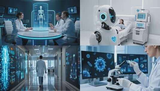 智慧医疗医学医疗科技未来健康AI医疗医院高清在线视频素材下载