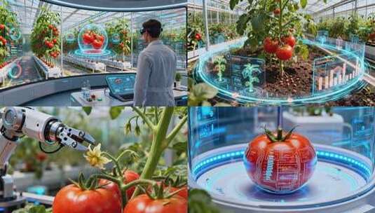 智能温室番茄种植 科技赋能现代农业高清在线视频素材下载