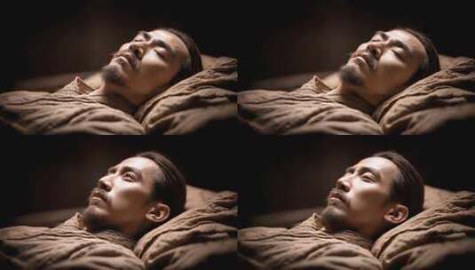 唐朝男子山巅静思眺望远方高清在线视频素材下载