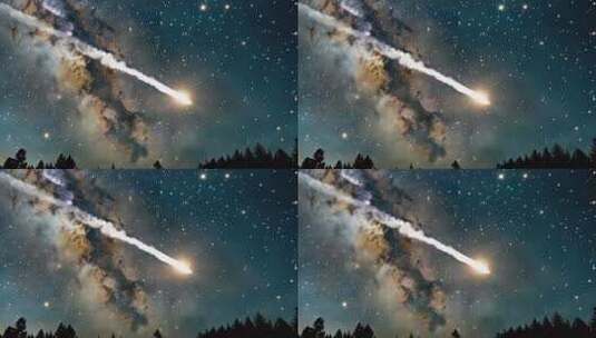 夜空流星划过星空景象高清在线视频素材下载