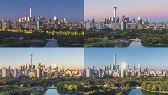 【8K】红领巾公园日出光影高清在线视频素材下载