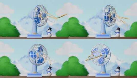 趣味动态电子风扇LED大屏幕户外背景高清在线视频素材下载