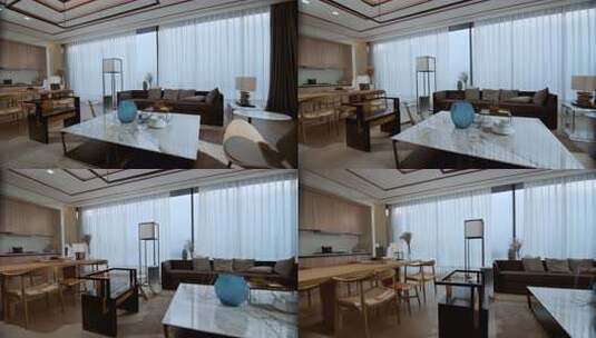 室内设计现代简约客厅与餐厅一体化设计高清在线视频素材下载