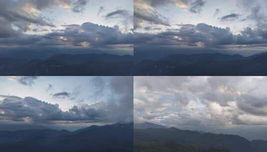 川西王岗坪景区航拍云海雪山壮丽风光高清在线视频素材下载