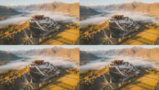 拉萨布达拉宫航拍全景高清在线视频素材下载